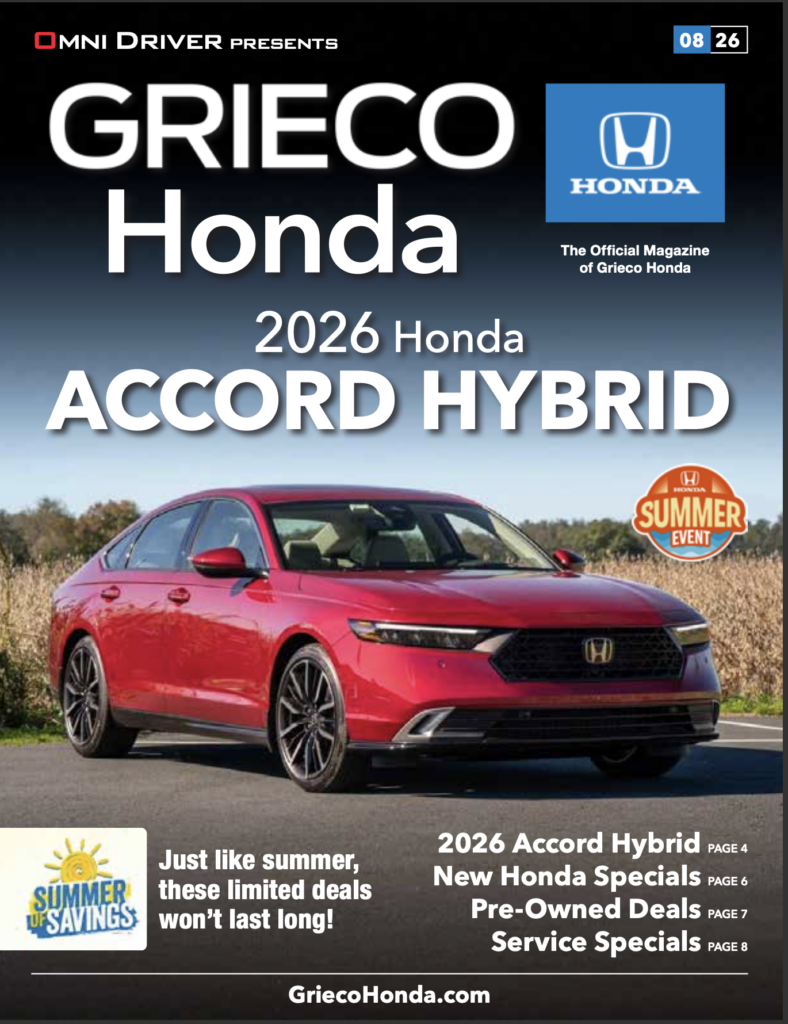 Grieco Honda iDriver e magazine cover